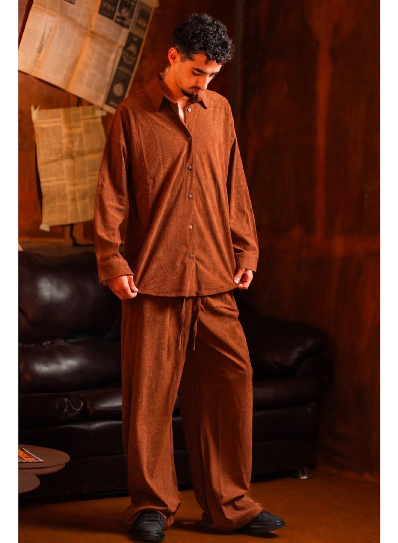 كنزه طقم قطيفة (قميص + بنطلون) - Image 2